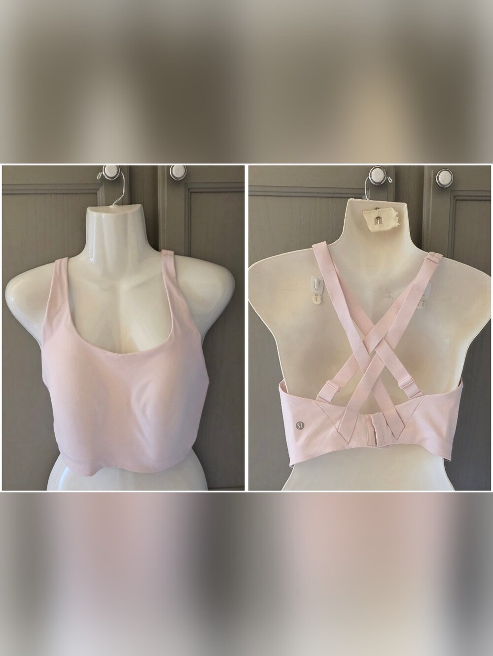 36DDD Lululemon Energy Bra High Support Bra Pink Double Crossback Sweat-Wicking